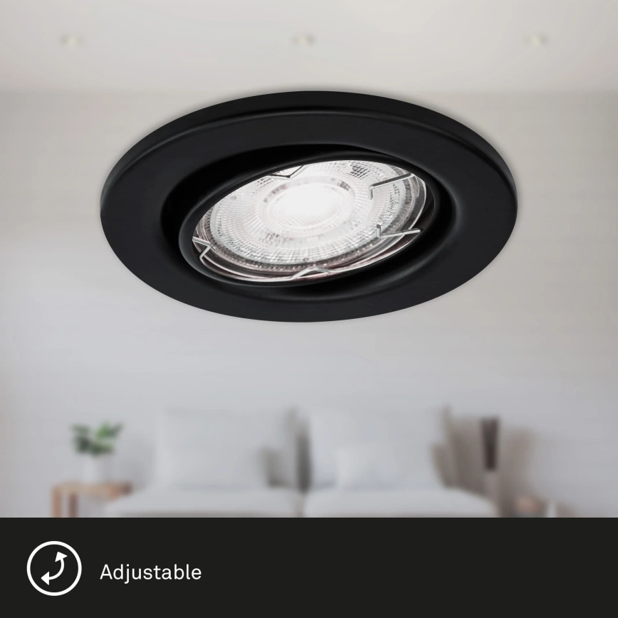 Brilo - CONJUNTO 3x Foco de encastrar de casa de banho LED 1xGU10/5W/230V IP23 preto