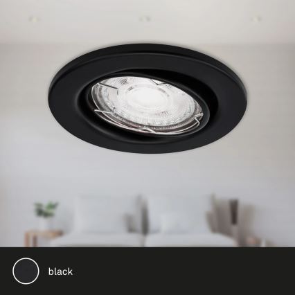 Brilo - CONJUNTO 3x Foco de encastrar de casa de banho LED 1xGU10/5W/230V IP23 preto
