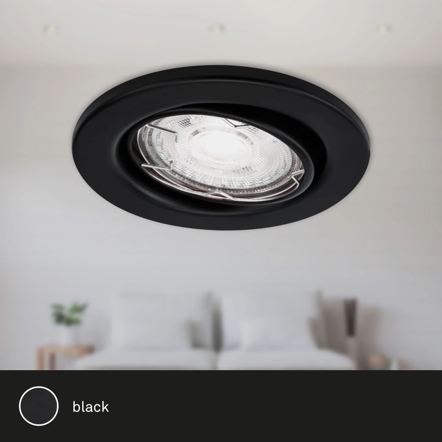 Brilo - CONJUNTO 3x Foco de encastrar de casa de banho LED 1xGU10/5W/230V IP23 preto