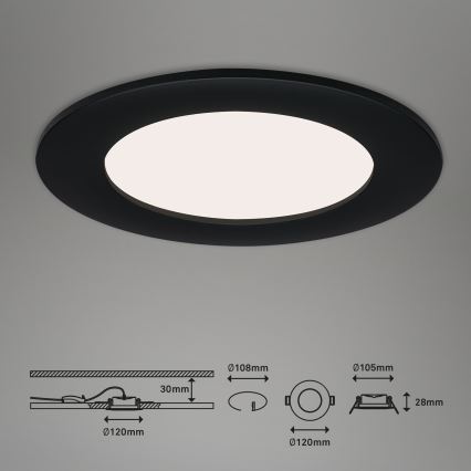 Brilo - CONJUNTO 3x Foco de encastrar de casa de banho LED FLAT LED/7W/230V IP44