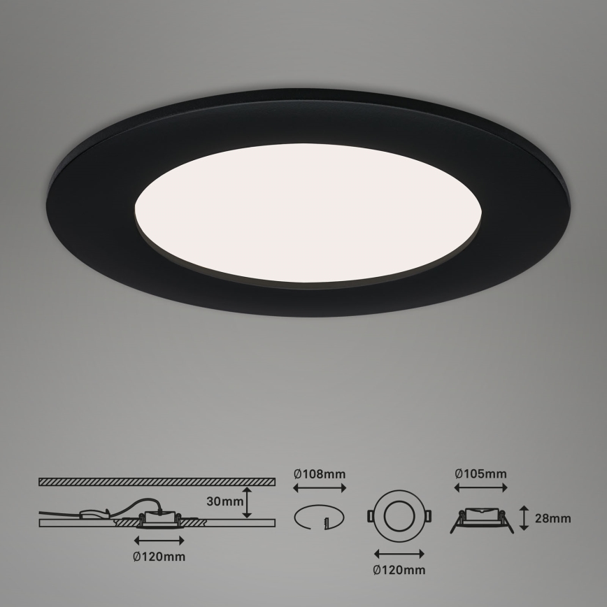 Brilo - CONJUNTO 3x Foco de encastrar de casa de banho LED FLAT LED/7W/230V IP44