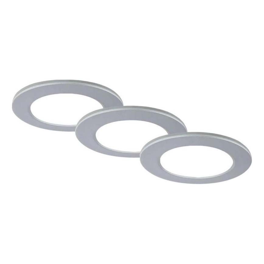 Brilo - CONJUNTO 3x Focos de encastrar LED para casa de banho  LED/4W/230V IP44 3000/4000K prateado
