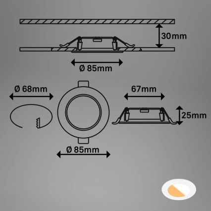 Brilo - CONJUNTO 3x Focos de encastrar LED para casa de banho  LED/4W/230V IP44 3000/4000K branco