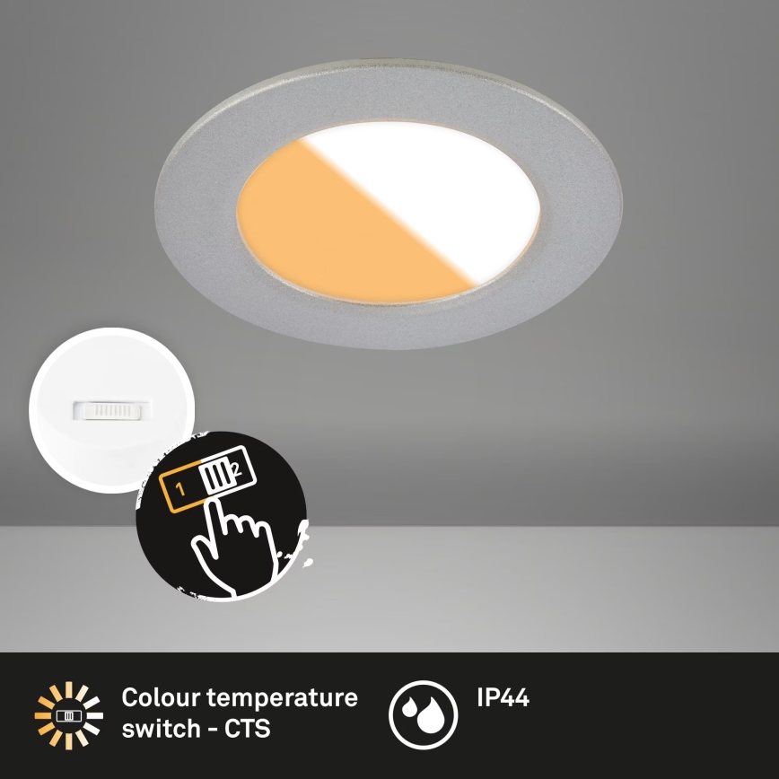 Brilo - CONJUNTO 3x Focos de encastrar LED para casa de banho  LED/4W/230V IP44 3000/4000K prateado