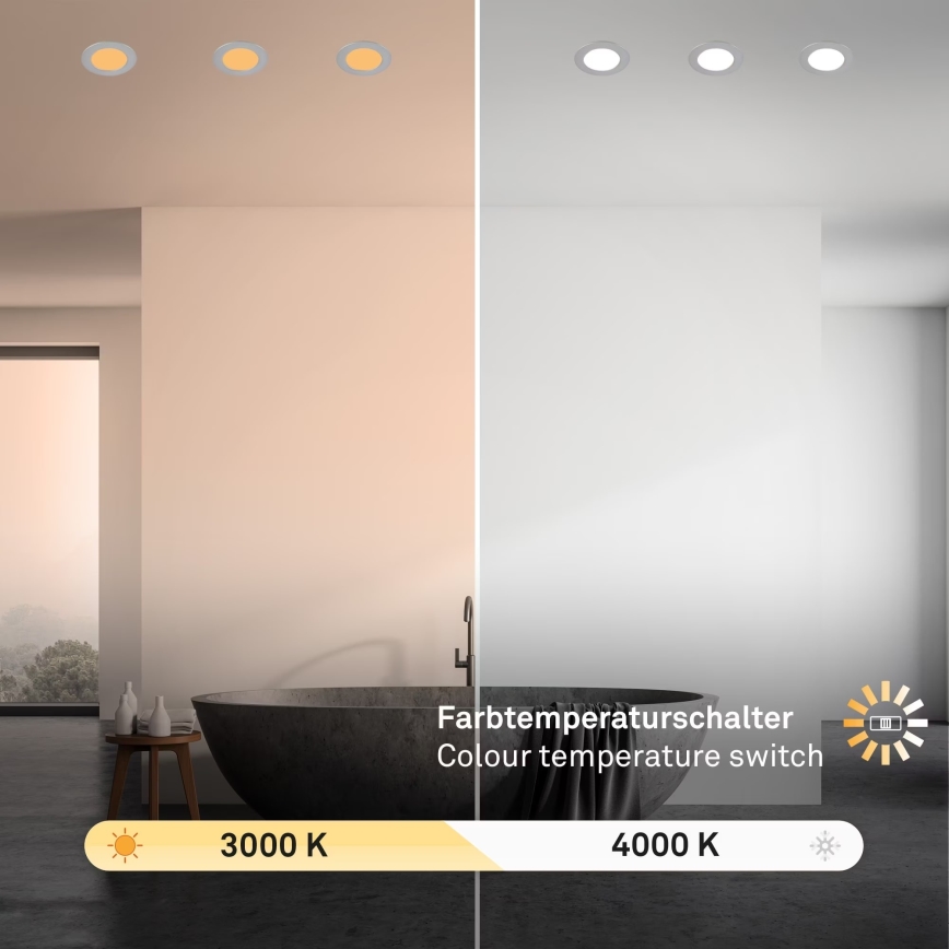 Brilo - CONJUNTO 3x Focos de encastrar LED para casa de banho  LED/4W/230V IP44 3000/4000K prateado