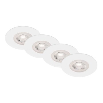 Brilo - CONJUNTO 4x Foco de encastrar de casa de banho LED LED/4,9W/230V IP44 branco