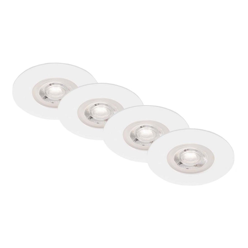 Brilo - CONJUNTO 4x Foco de encastrar de casa de banho LED LED/4,9W/230V IP44 branco