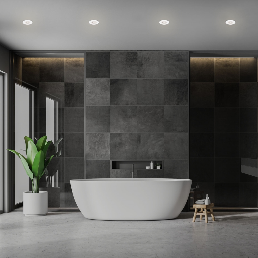 Brilo - CONJUNTO 4x Foco de encastrar de casa de banho LED LED/4,9W/230V IP44 branco