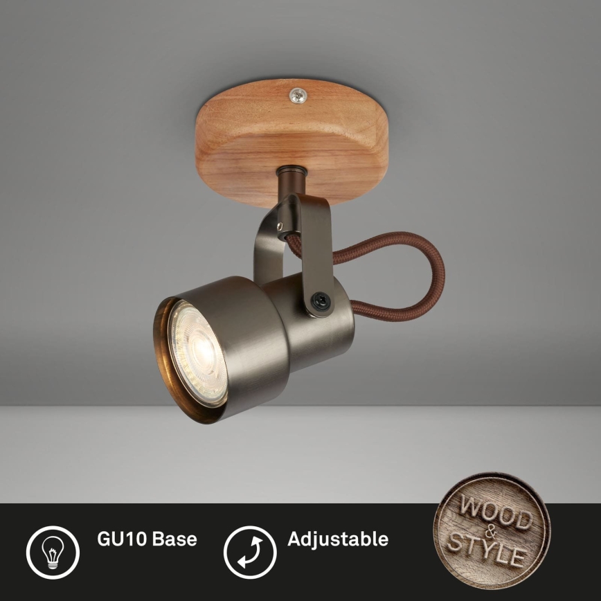 Brilo - Foco LED TAHUN 1xGU10/5W/230V castanho