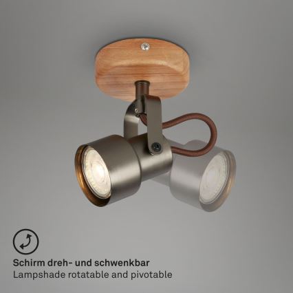 Brilo - Foco LED TAHUN 1xGU10/5W/230V castanho