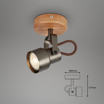 Brilo - Foco LED TAHUN 1xGU10/5W/230V castanho