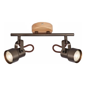 Brilo - Foco LED TAHUN 2xGU10/5W/230V castanho