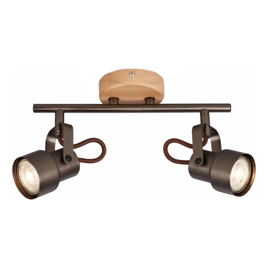 Brilo - Foco LED TAHUN 2xGU10/5W/230V castanho