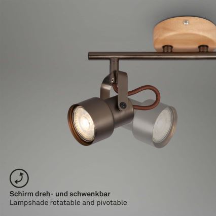 Brilo - Foco LED TAHUN 2xGU10/5W/230V castanho