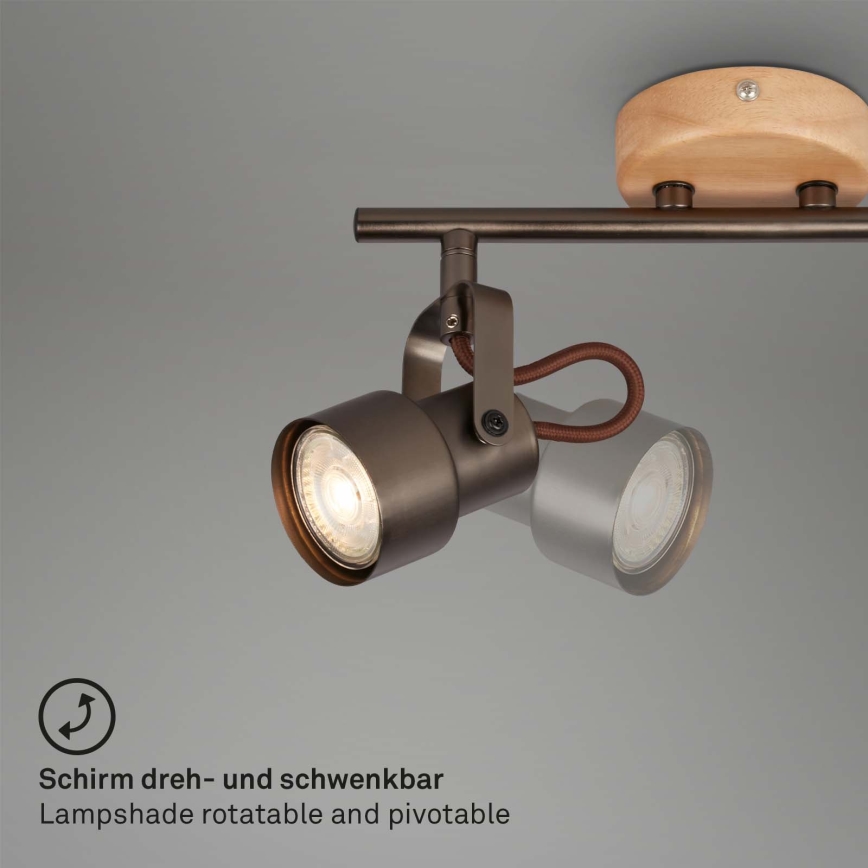 Brilo - Foco LED TAHUN 2xGU10/5W/230V castanho