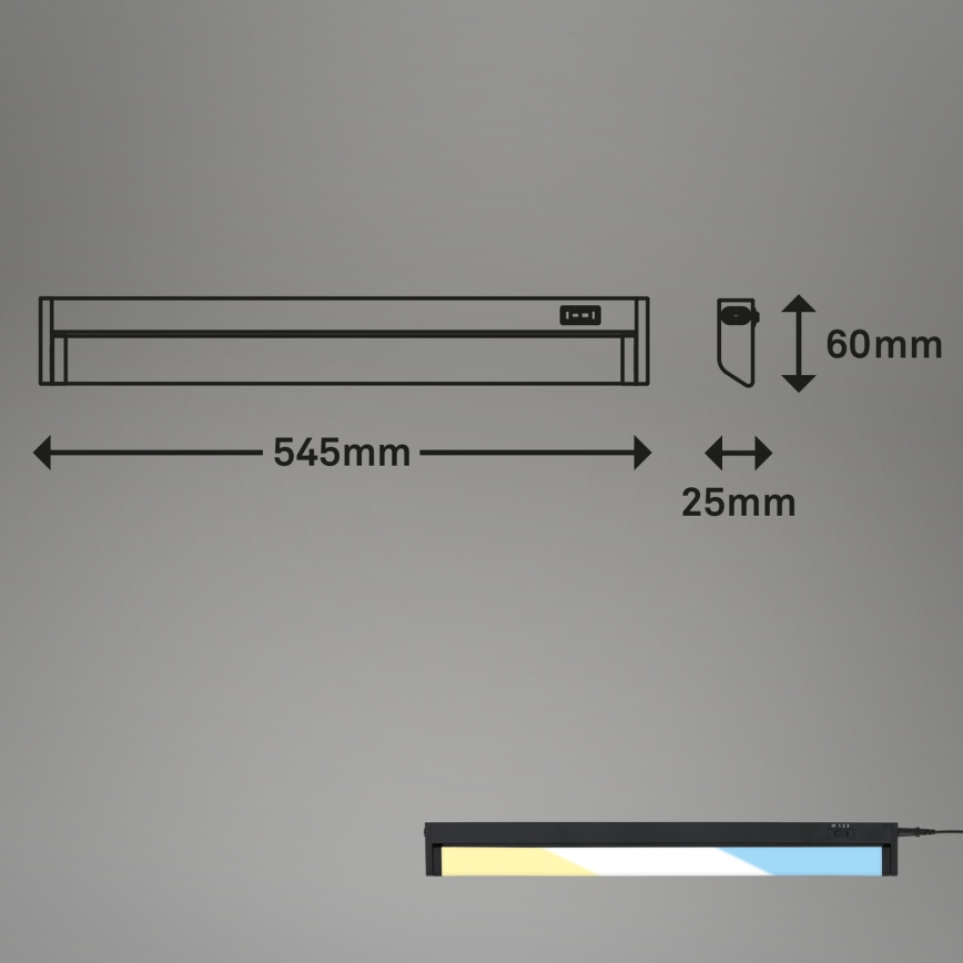 Brilo - Iluminação de armário de cozinha LED LED/6,5W/230V 2700/4000/6500K
