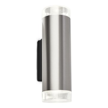 Brilo - Iluminação de parede exterior LED 2xGU10/4,7W/230V IP44 4000K cromado mate