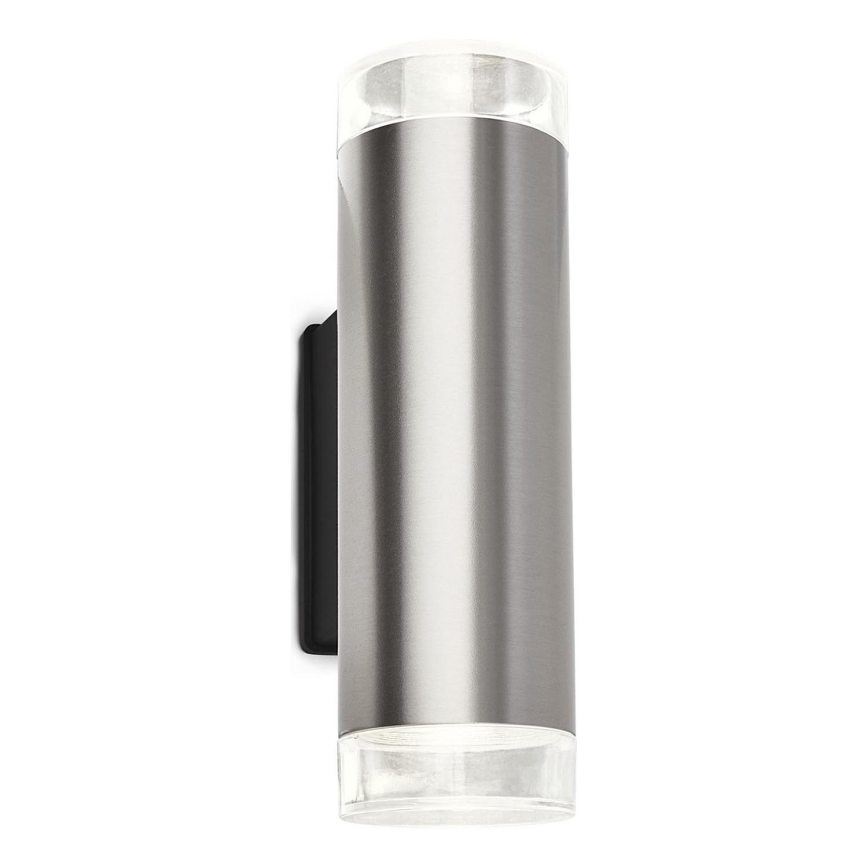 Brilo - Iluminação de parede exterior LED 2xGU10/4,7W/230V IP44 4000K cromado mate