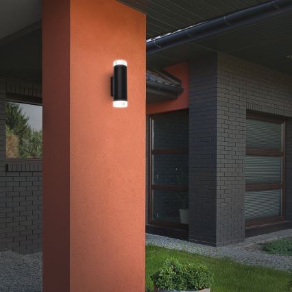 Brilo - Iluminação de parede exterior LED 2xGU10/4,7W/230V IP44 4000K preto