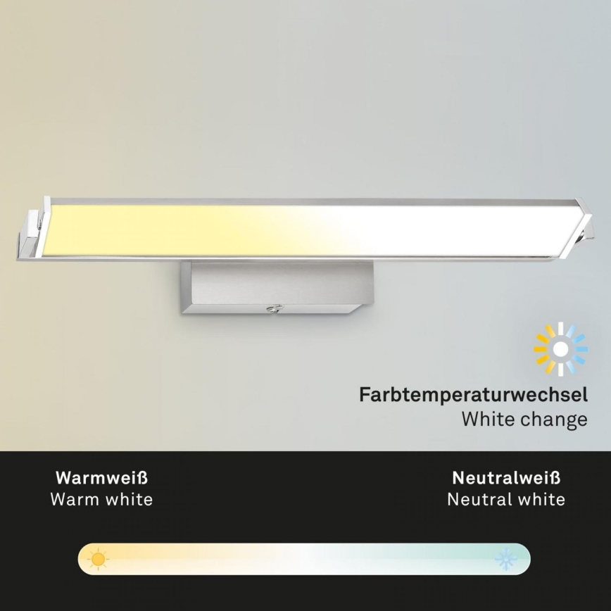 Brilo - Iluminação de parede LED com regulação LED/18W/230V 2700-4000K prateado