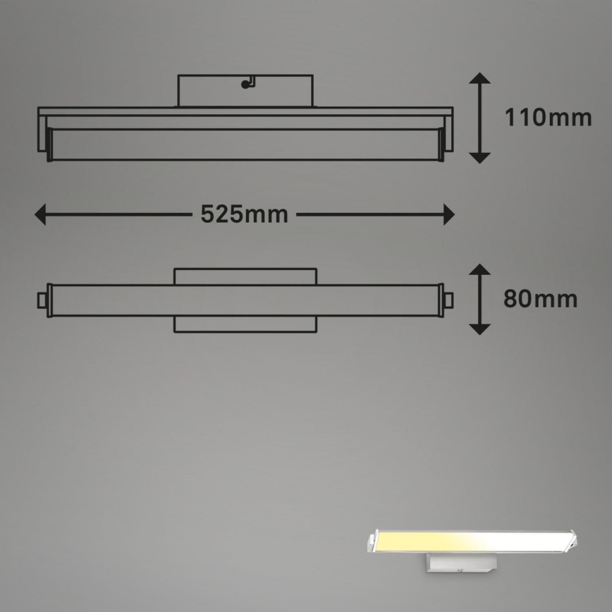 Brilo - Iluminação de parede LED com regulação LED/18W/230V 2700-4000K prateado