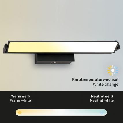 Brilo - Iluminação de parede LED com regulação LED/18W/230V 2700-4000K preto
