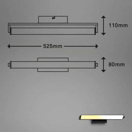 Brilo - Iluminação de parede LED com regulação LED/18W/230V 2700-4000K preto