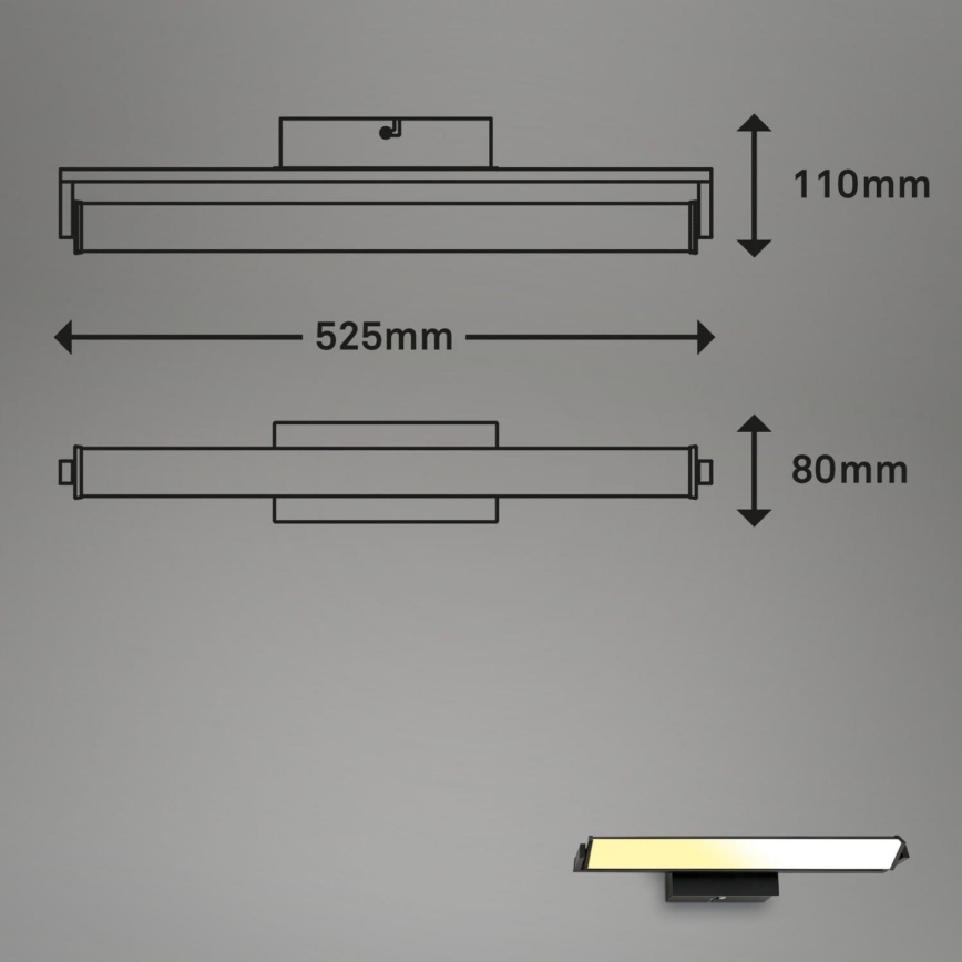 Brilo - Iluminação de parede LED com regulação LED/18W/230V 2700-4000K preto