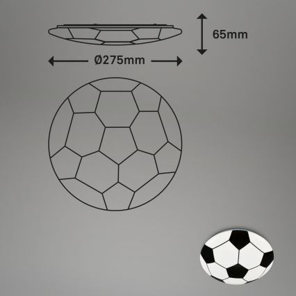 Brilo - Iluminação de teto de criança LED FOTBALL LED/12W/230V