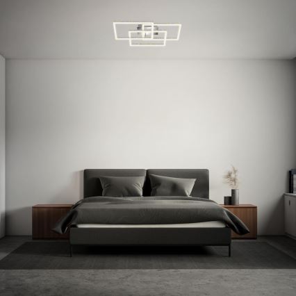 Brilo - Iluminação de teto LED com regulação FRAME LED/57W/230V 3000K cromado mate