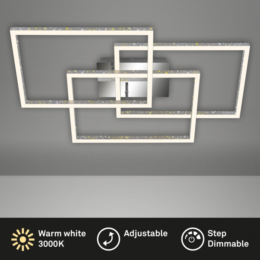 Brilo - Iluminação de teto LED com regulação FRAME LED/57W/230V 3000K cromado mate