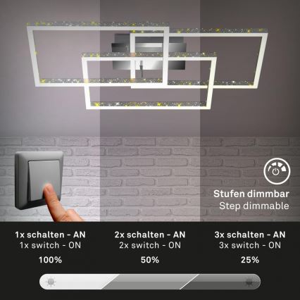 Brilo - Iluminação de teto LED com regulação FRAME LED/57W/230V 3000K cromado mate