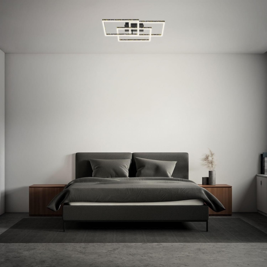 Brilo - Iluminação de teto LED com regulação FRAME LED/57W/230V 3000K preto