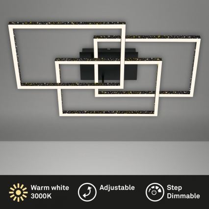Brilo - Iluminação de teto LED com regulação FRAME LED/57W/230V 3000K preto