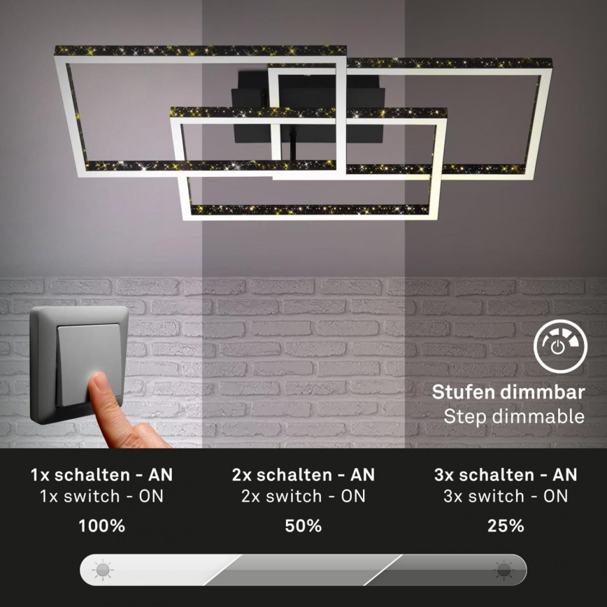 Brilo - Iluminação de teto LED com regulação FRAME LED/57W/230V 3000K preto