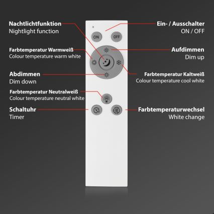 Brilo - Iluminação de teto LED com regulação PIATTO LED/24W/230V 3000-6500K 100x25 cm + controlo remoto
