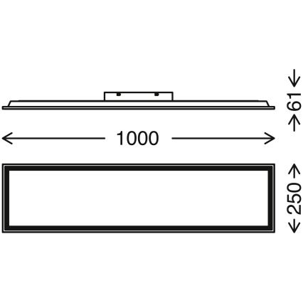Brilo - Iluminação de teto LED com regulação PIATTO LED/24W/230V 3000-6500K 100x25 cm + controlo remoto