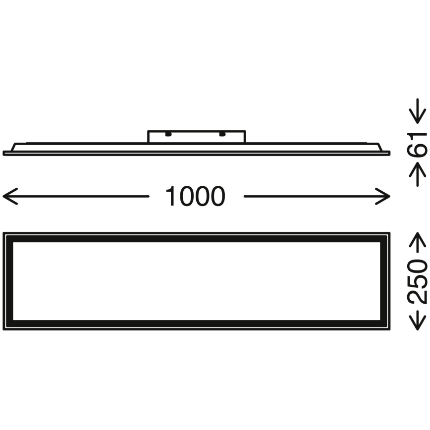 Brilo - Iluminação de teto LED com regulação PIATTO LED/24W/230V 3000-6500K 100x25 cm + controlo remoto