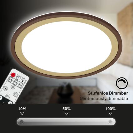 Brilo - Iluminação de teto LED com regulação SLIM LED/22W/230V 2700-6500K + controlo remoto