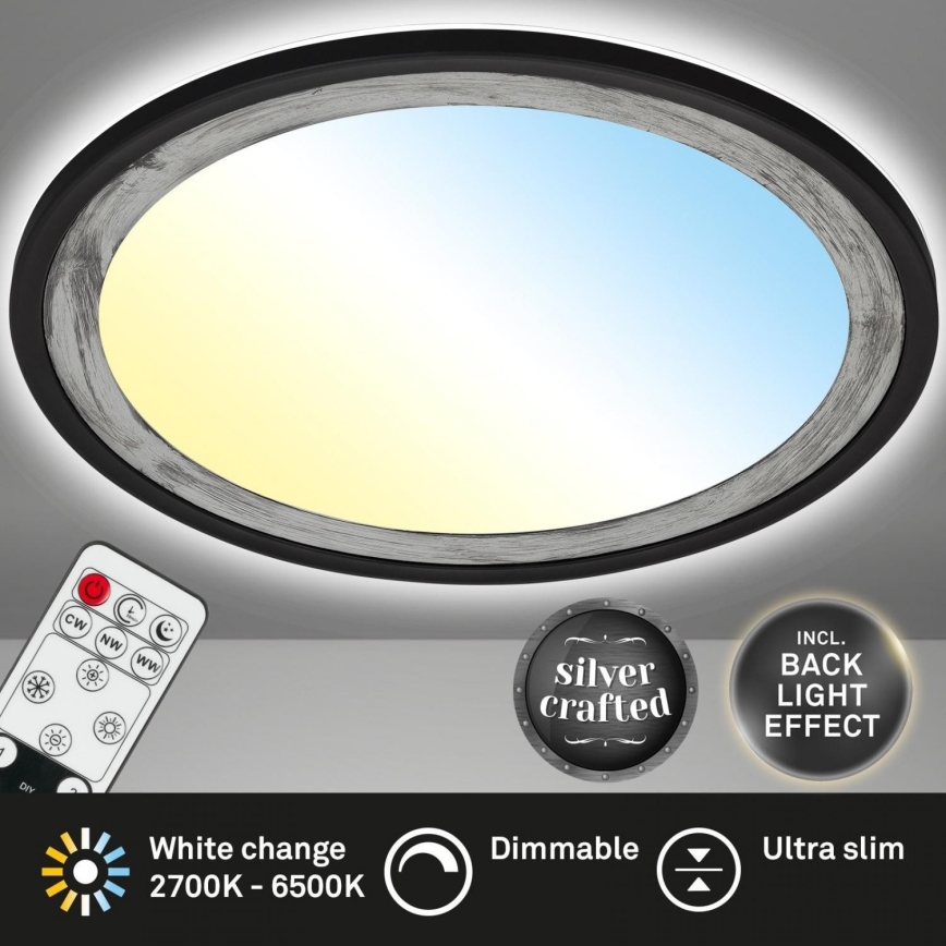 Brilo - Iluminação de teto LED com regulação SLIM LED/22W/230V 2700-6500K + comando