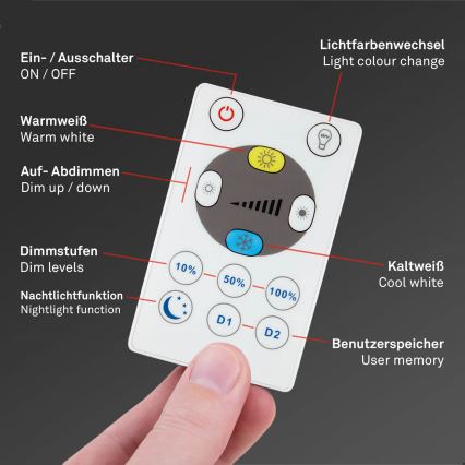 Brilo - Iluminação de teto LED com regulação SLIM LED/22W/230V 2700-6500K Wi-Fi Tuya + controlo remoto