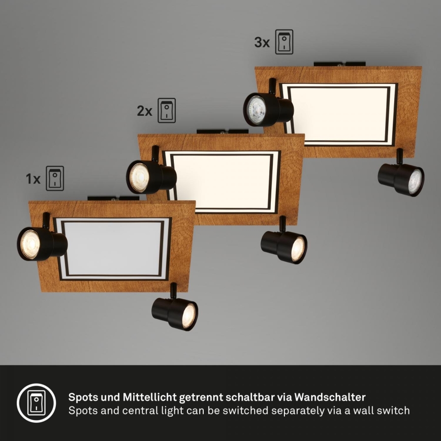 Brilo - Iluminação de teto LED LED/12W/230V + 2xGU10/9W 3000K