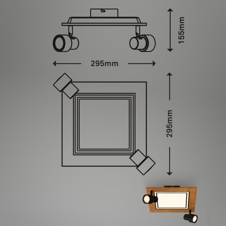 Brilo - Iluminação de teto LED LED/12W/230V + 2xGU10/9W 3000K