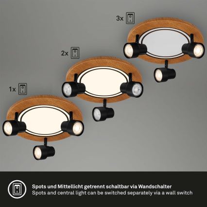 Brilo - Iluminação de teto LED LED/12W/230V + 3xGU10/9W 3000K
