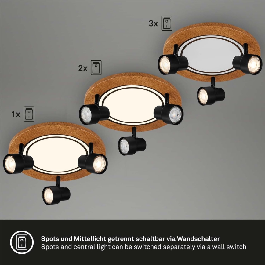 Brilo - Iluminação de teto LED LED/12W/230V + 3xGU10/9W 3000K