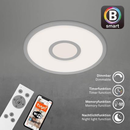 Brilo - Iluminação de teto LED RGB com regulação CENTRO LED/24W/230V 2700-6500K Wi-Fi Tuya + comando