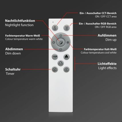 Brilo - Iluminação de teto LED RGB com regulação CENTRO LED/24W/230V 2700-6500K Wi-Fi Tuya + comando