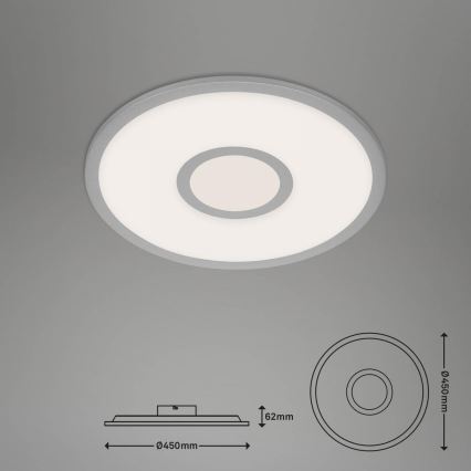 Brilo - Iluminação de teto LED RGB com regulação CENTRO LED/24W/230V 2700-6500K Wi-Fi Tuya + comando