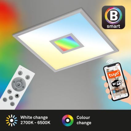 Brilo - Iluminação de teto LED RGB com regulação CENTRO LED/24W/230V 2700-6500K Wi-Fi Tuya + comando