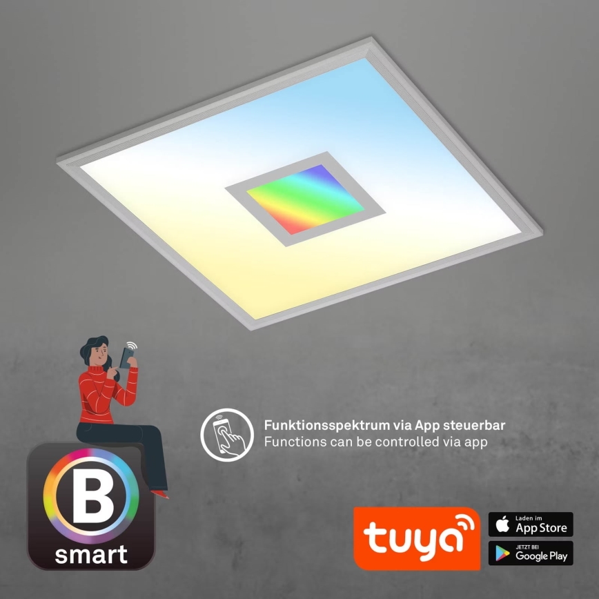 Brilo - Iluminação de teto LED RGB com regulação CENTRO LED/24W/230V 2700-6500K Wi-Fi Tuya + comando